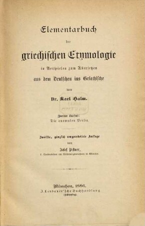 Anleitung zum Uebersetzen aus dem Deutschen ins Griechische, 1,2