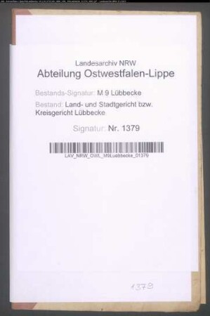 Erblasser: Wischmeyer, Johanne Louise Henriette, geb. Lindemann: