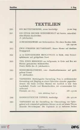 Textilien (Nr. 260-274)