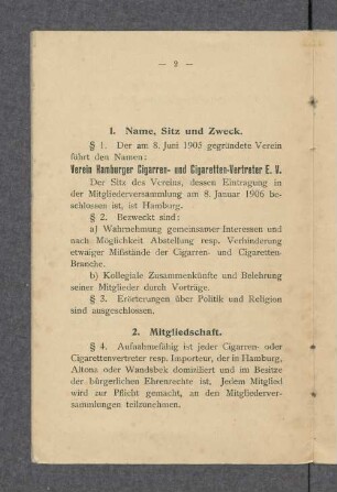 1. Name, Sitz und Zweck.