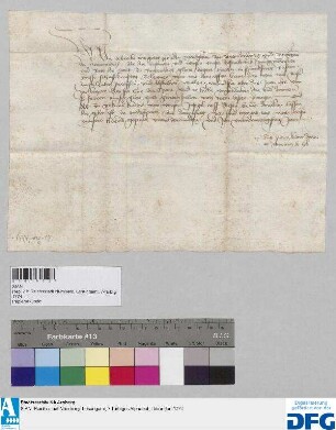 Markgraf Albrecht von Brandenburg sagt der Nürnberger Kaufmannschaft zur Frankfurter Fastenmesse Geleit zu.