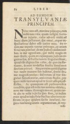 Ad Eundem Transylvaniae Principem.