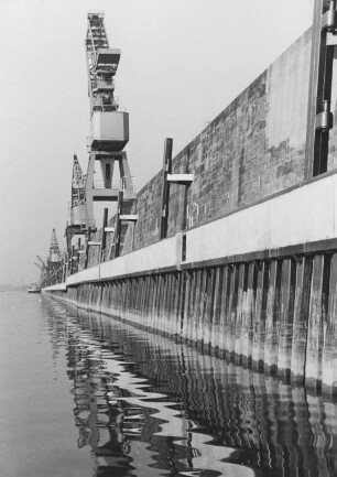 Sicherung der Kaimauer im Mühlauhafen Mannheim/Rhein