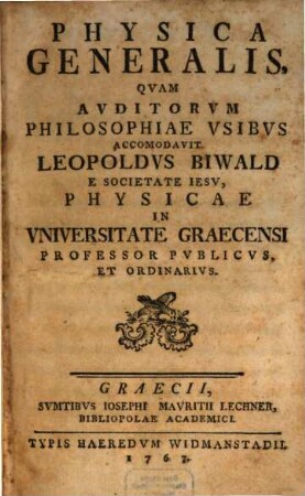 Physica Generalis
