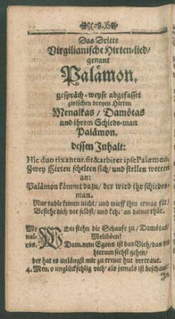 Das Dritte Virgilianische Hirten-lied/ genant Palämon.