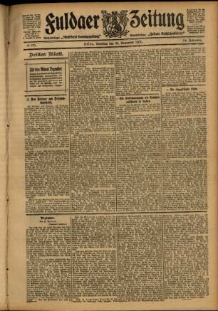 Dritte Ausgabe vom Samstag, den 30. November 1907.