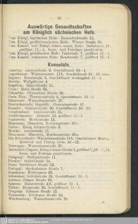 Auswärtige Gesandtschaften am Königlich sächsischen Hofe