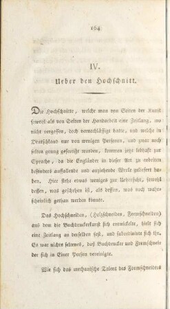 IV. Uebr den Hochschnitt.