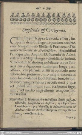 Supplenda & Corrigenda