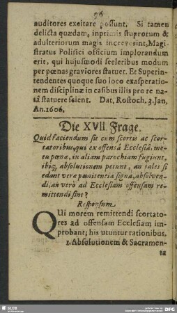 Die XVII. Frage