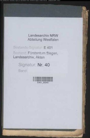 Verhandlungen der Westerwäldischen Stände in militärischen Angelegenheiten