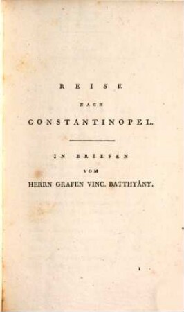 Reise nach Constantinopel