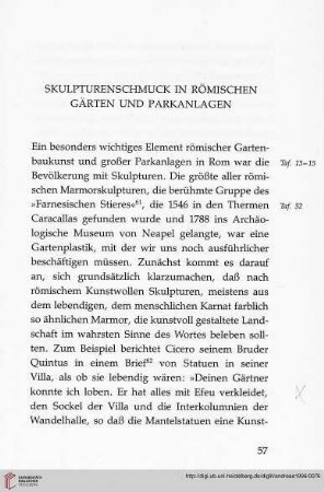 Skulpturenschmuck in römischen Garten und Parkanlagen