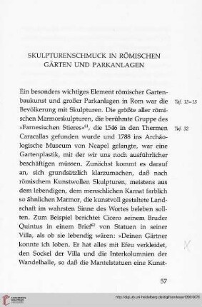Skulpturenschmuck in römischen Garten und Parkanlagen