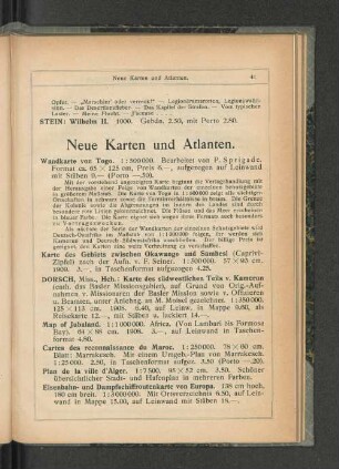 Neue Karten und Atlanten.