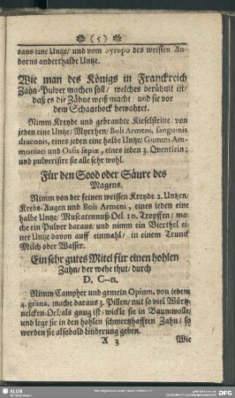 Ein sehr gutes Mitel für einen hohlen Zahn, der wehe thut, durch D. C--n