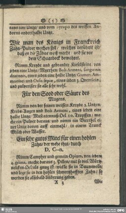 Ein sehr gutes Mitel für einen hohlen Zahn, der wehe thut, durch D. C--n