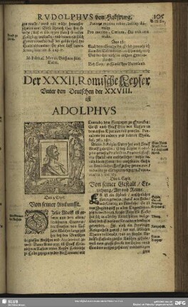 Der XXXII. Romische Keyser Unter den Deutschen der XXVIII. ist Adolphus