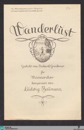 Wanderlust - Mus. Hs. 1394,27 : Coro maschile; G