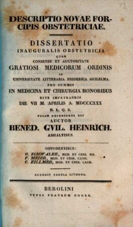 Descriptio novae forcipis obstetriciae