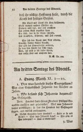 Am dritten Sontage des Advents.