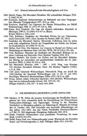 12.5 Ehemals hohenzollerische Herrschaftsgebiete und Orte