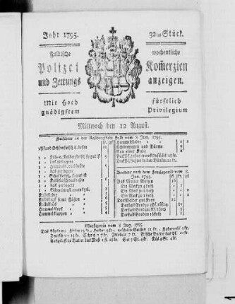 32tes Stück., Ausgabe vom 12. August 1795