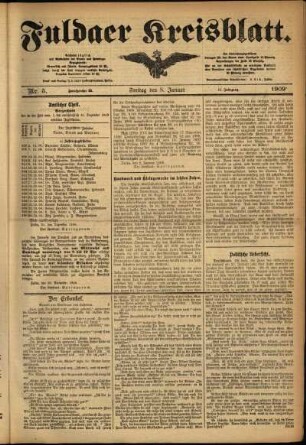 Ausgabe vom Freitag, den 08. Januar 1909.