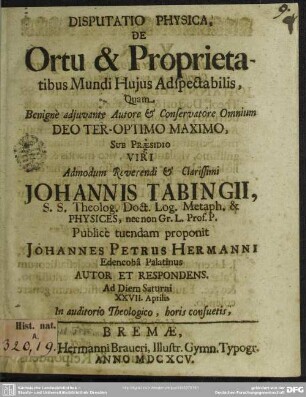 De ortu de proprietatibus mundi