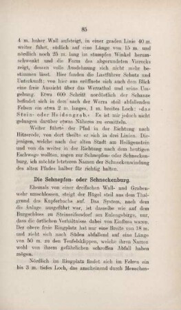 Die Schnepfen- oder Schneckenburg.