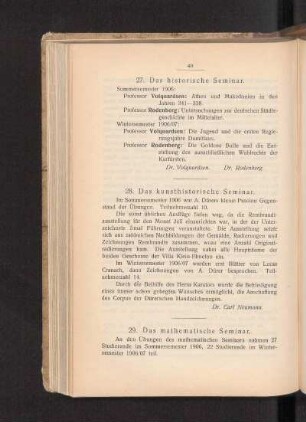 28. Das kunsthistorische Seminar.