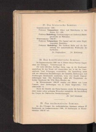 28. Das kunsthistorische Seminar.