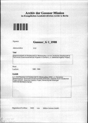 Zusammenarbeit mit Kreditanstalt für Wiederaufbau und der Deutschen Gesellschaft für Technische Zusammenarbeit