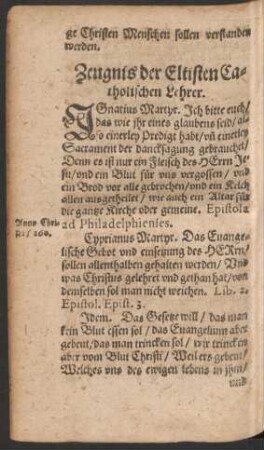 Zeugnis der Eltisten Catholischen Lehrer.