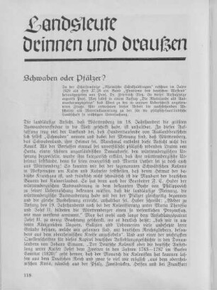 Landsleute drinnen und draußen.