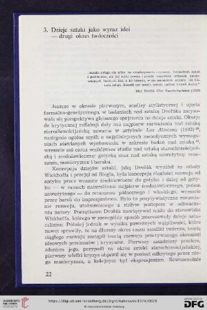 3. Dzieje sztuki jako wyraz idei - drugi okres twórczości