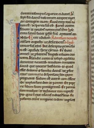 Zierinitiale: I(n illo [tempore] Exiit edictum)