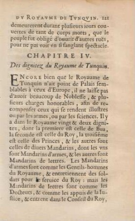 Chapitre IV. Des dignitez du Royaume de Tunquin