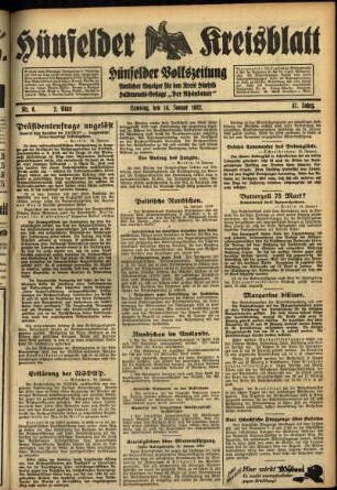 Zweite Ausgabe vom Samstag, den 16. Januar 1932.