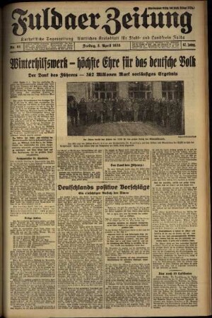 Erste Ausgabe vom Freitag, den 05. April 1935.