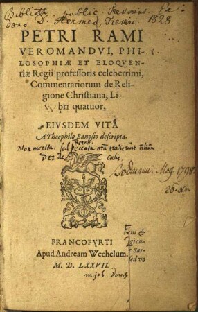 Petri Rami ... commentariorum de religione christiana libri quatuor