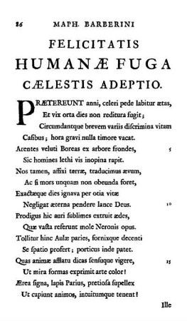 Felicitatis Humanæ Fuga Cælestis Adeptio.