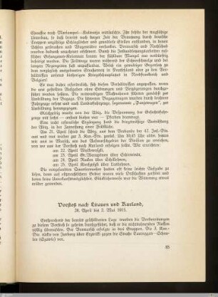 Vorstoß nach Litauen und Kurland