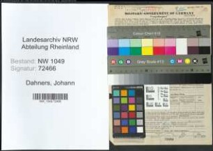 Entnazifizierung Johann Dahners , geb. 05.03.1907 (Polizist)