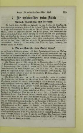 7. Die norddeutschen freien Städte Lübeck, Hamburg und Bremen