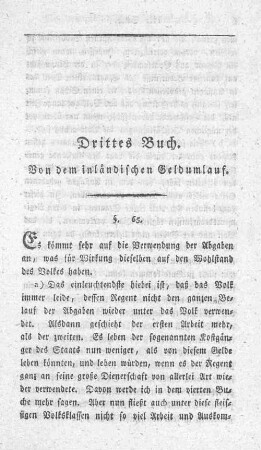 Drittes Buch. Von dem inländischen Geldumlauf.