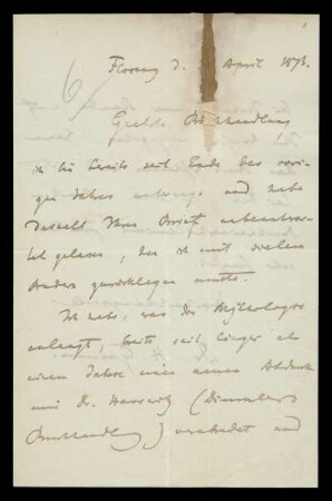 Brief von Herman Grimm an Dieterichsche Buchhandlung, Göttingen