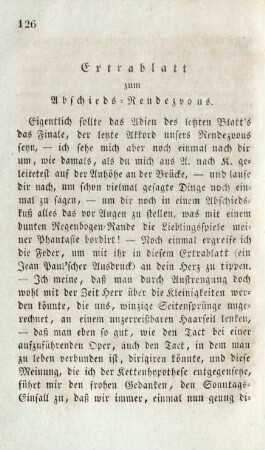 Extrablatt zum Abschieds-Rendezvous