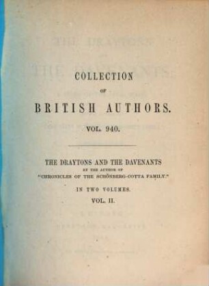 The Draytons and the Davenants : A Story of the Civil Wars. By the Author of "Chronicles of the Schönberg-Cotta Family". In 2 Volumes, II