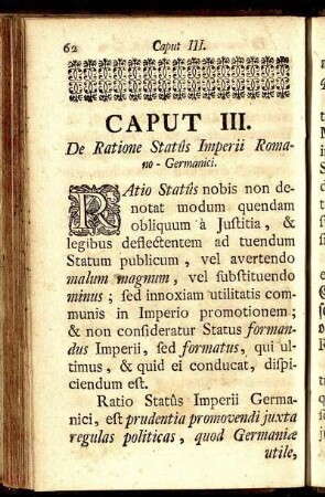 Caput III. De Ratione Statûs Imperii Romano-Germanici.